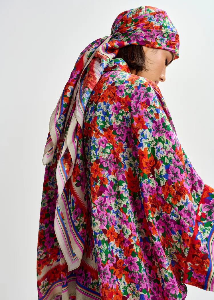 Essentiel Antwerp Silk-Mix Floral Print Fluid Shirt