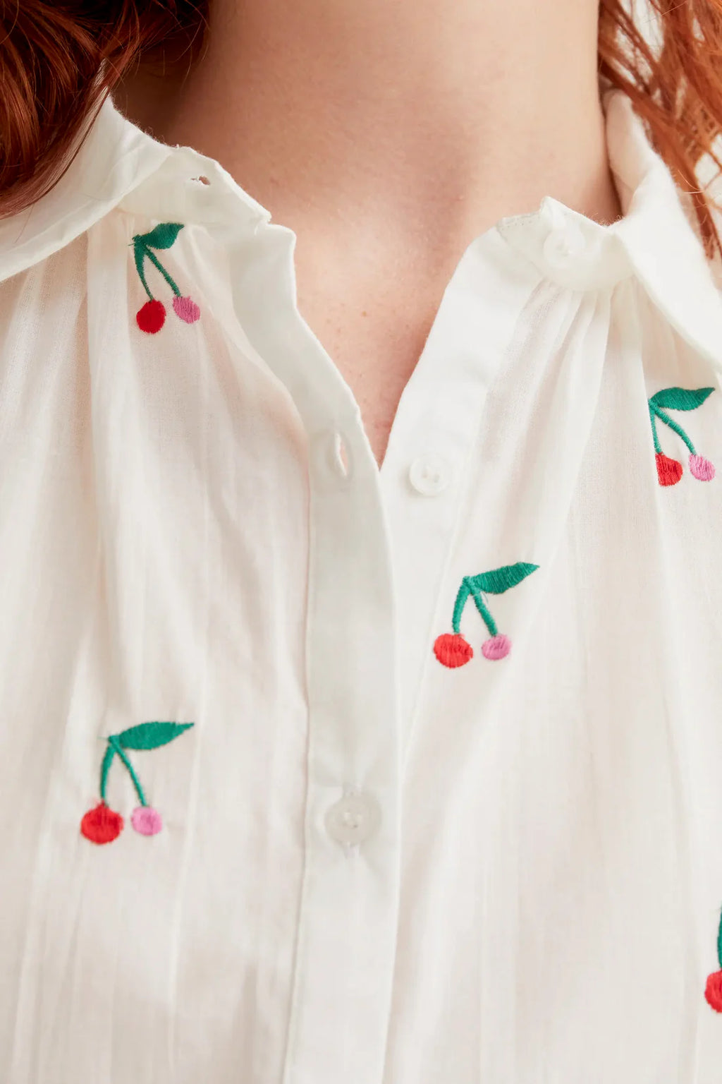 Compañía White Shirt with Cherries print