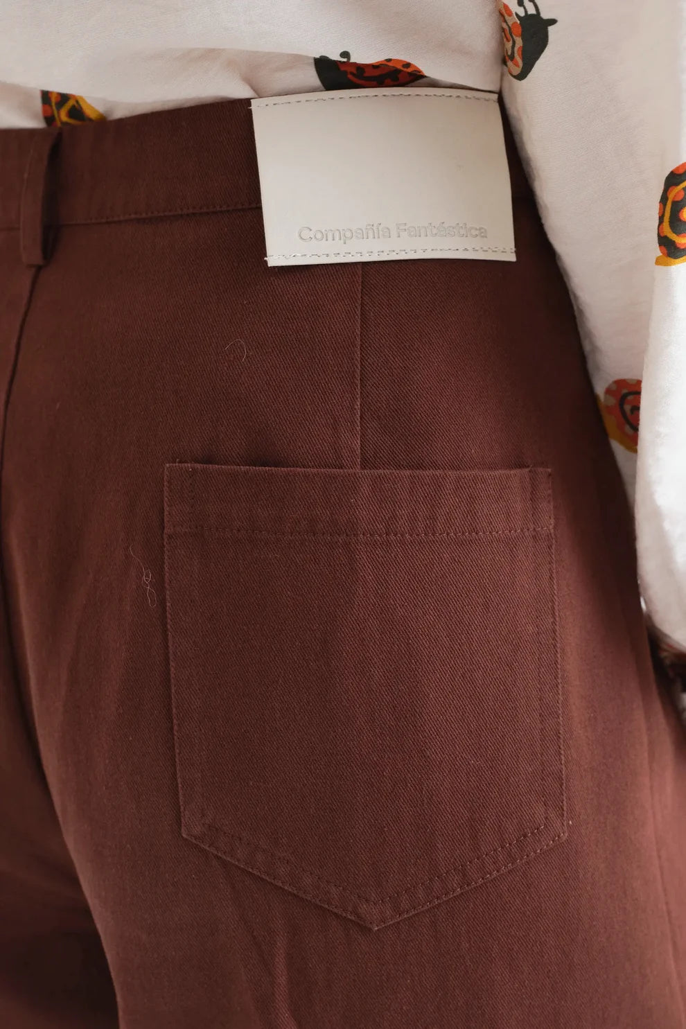 Compañia Fantástica 100% Cotton Brown High Waisted Jeans
