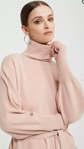 Ottod’Ame Baby Pink Cashmere Blend Dress with Belt