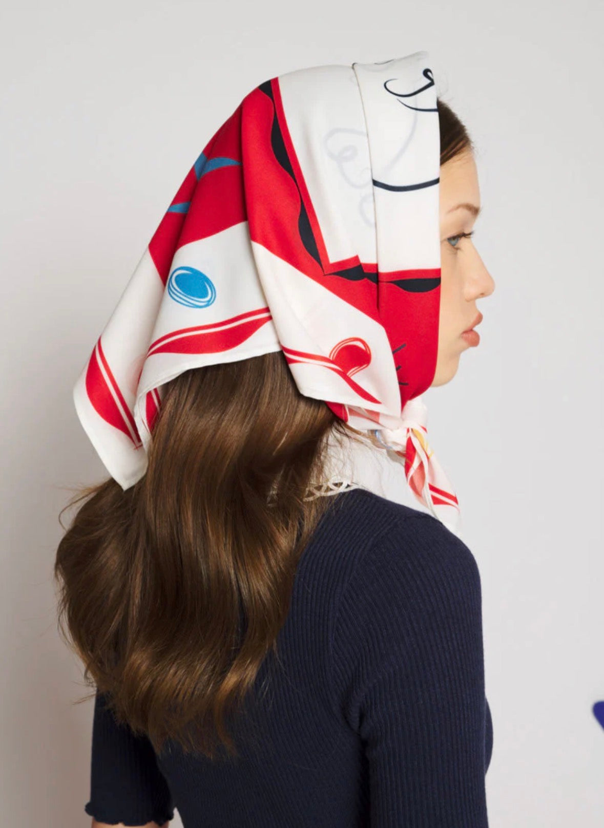 Sister Jane White & Red Dove Print Head Scarf