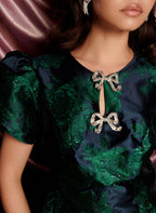 Sister Jane Green Navy Jacquard Mini Dress