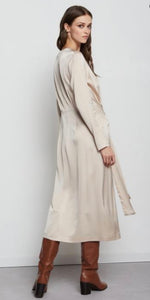 Ottod’Ame Champagne Fluid Long Sleeve Dress