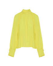 Load image into Gallery viewer, Beatrice B Lime High Neck Slik Blouse
