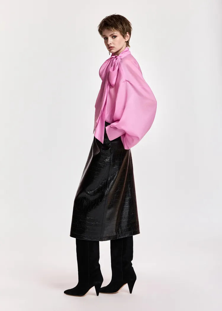 Essentiel Antwerp Pink Organza Pussybow Blouse