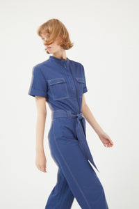 Compania Fantastica Blue Long Denim Jumpsuit