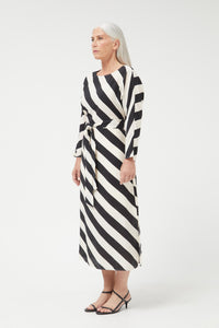 Compania Fantastics Cruela Striped Midi Dress