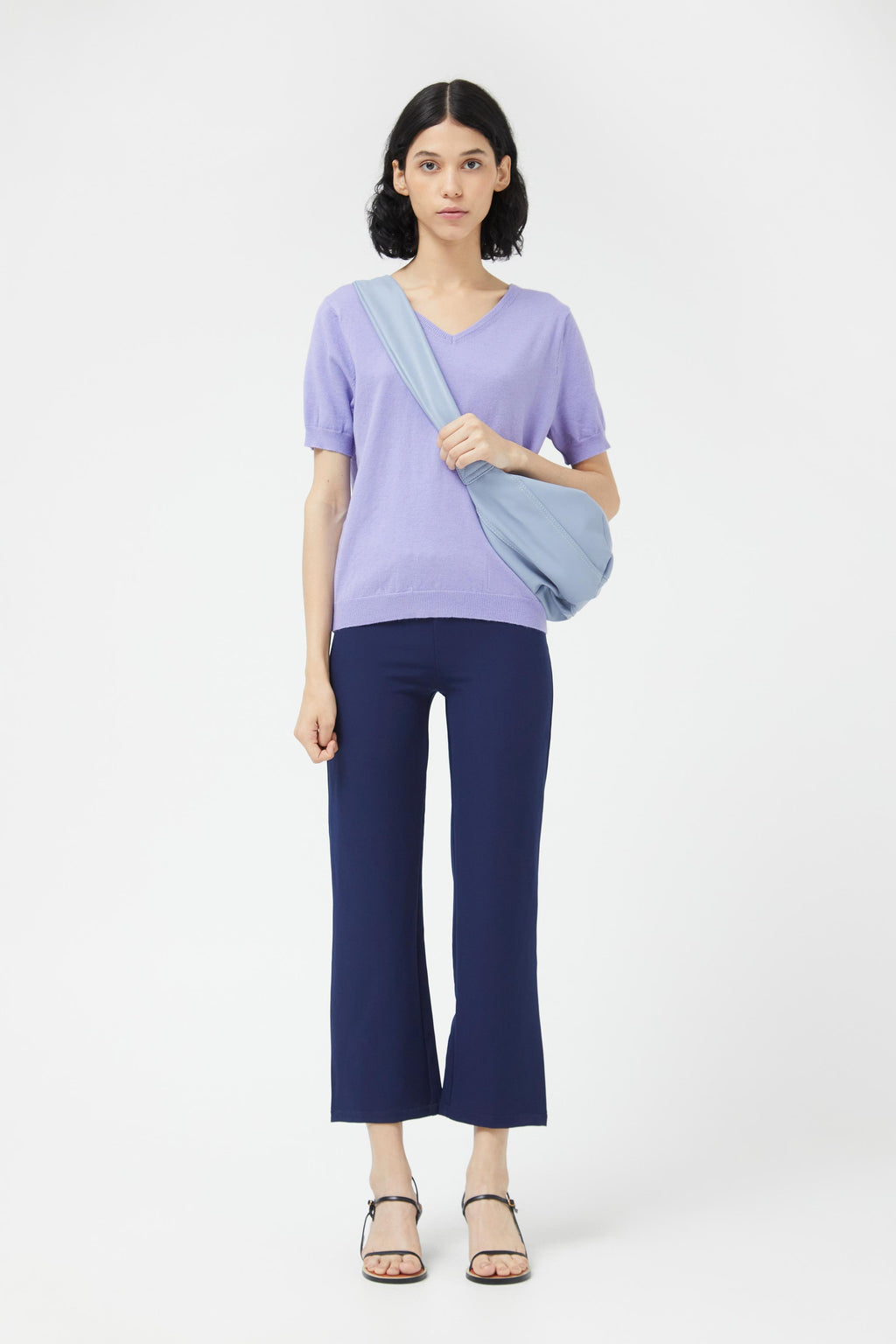 Compania Fantastica Navy Straight Neoprene Pants