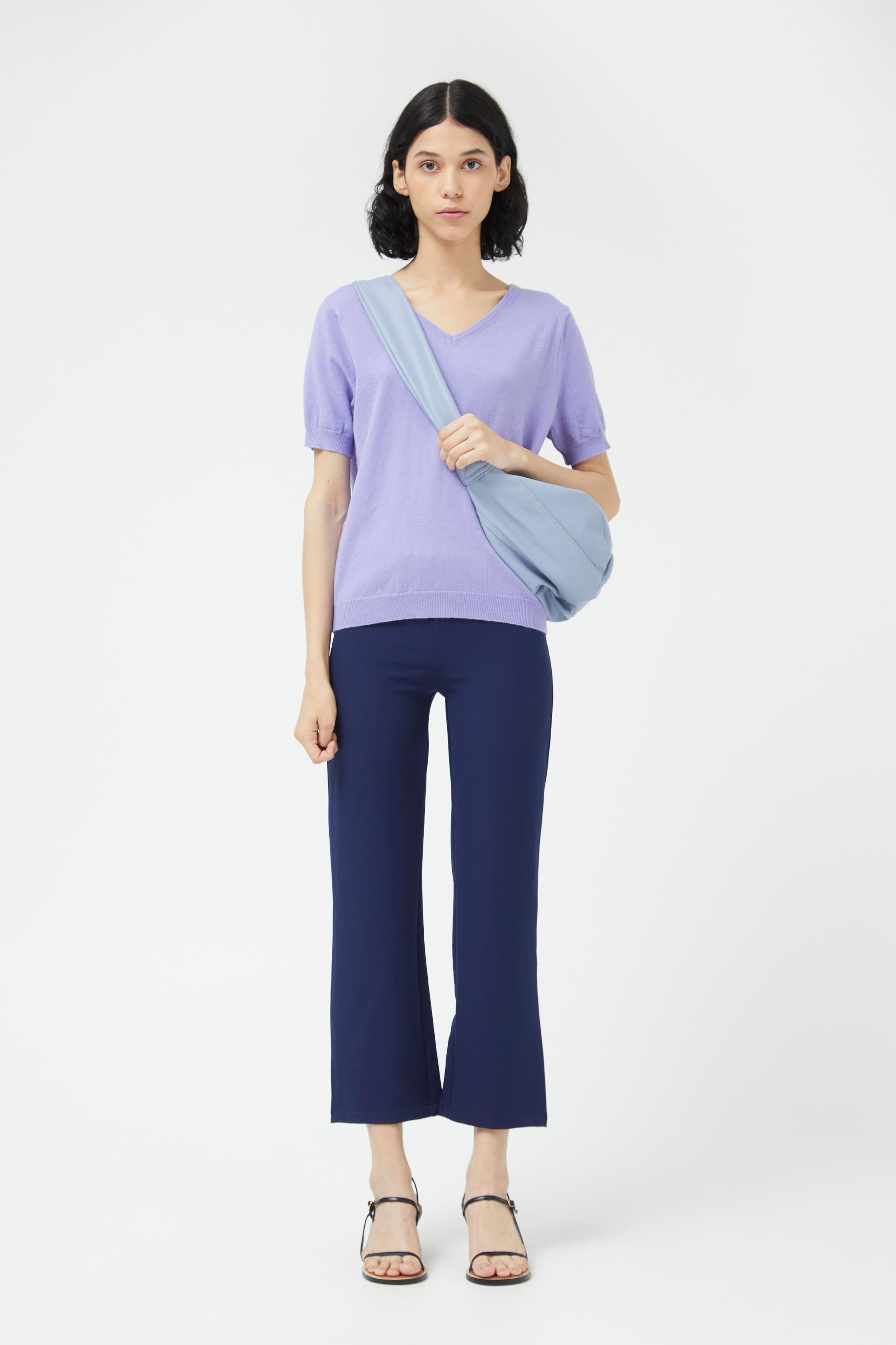 Compania Fantastica Navy Straight Neoprene Pants