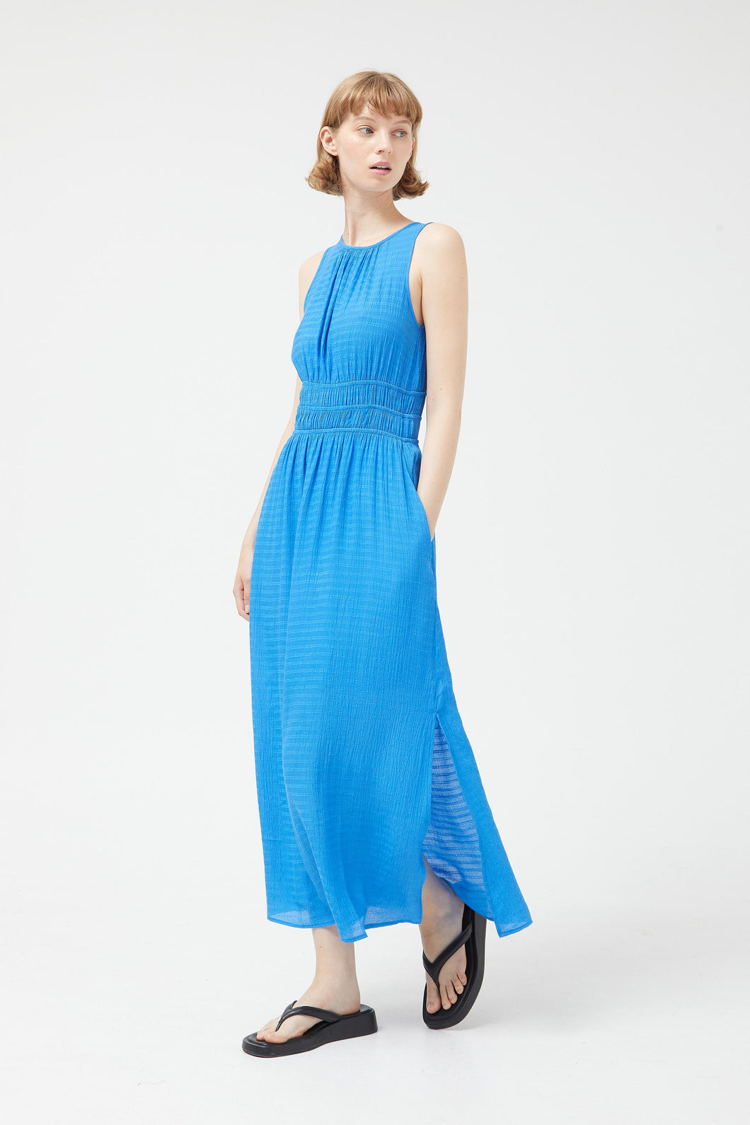 Compania Fantastica Blue Sleeveless Dress