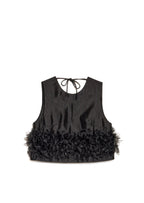 Sister Jane Black Organza Top with Embellished Hemline