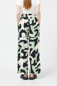Compania Fantastica Black Wide Leg Abstract Print Trousers