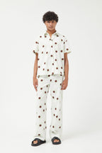 Compania Fantastica Pastel Green  & White Shirt with Floral Dot