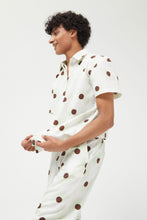 Load image into Gallery viewer, Compania Fantastica Pastel Green  &amp; White Shirt with Floral Dot
