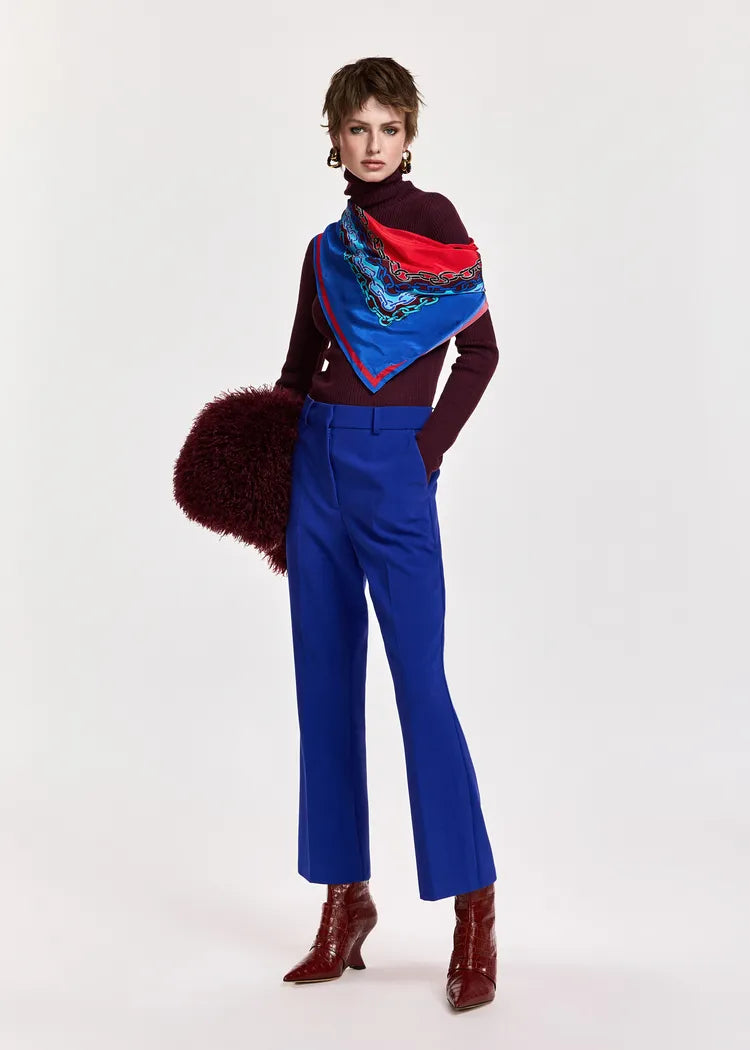 Essentiel Antwerp Cobalt Blue Flared Tailored Trousers