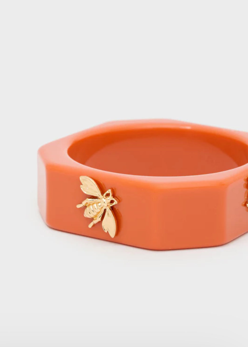 NALI Orange Bangle Bracelet with Gold Bee Detail