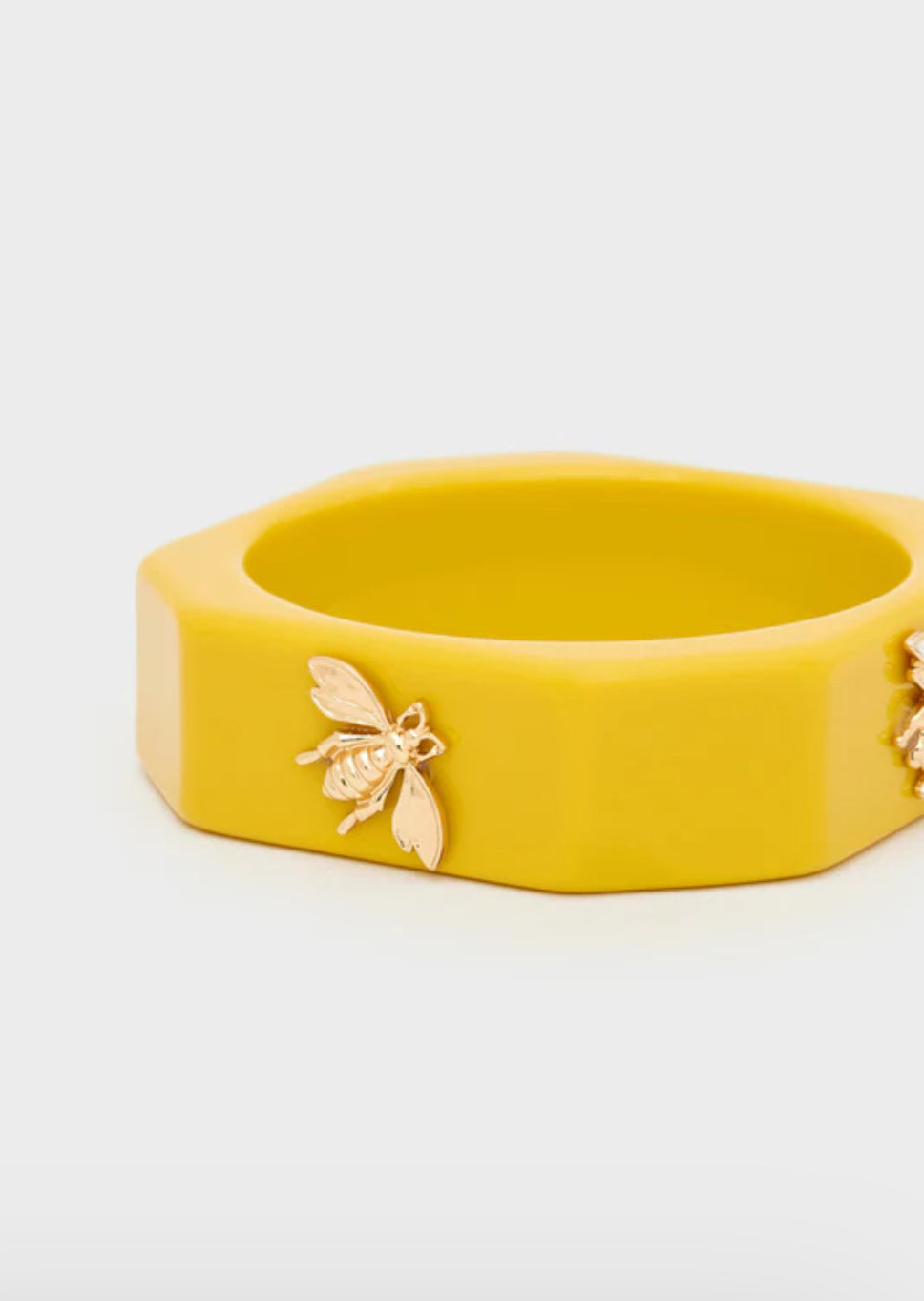 NALI Yellow Bangle with Gold Bee Detail