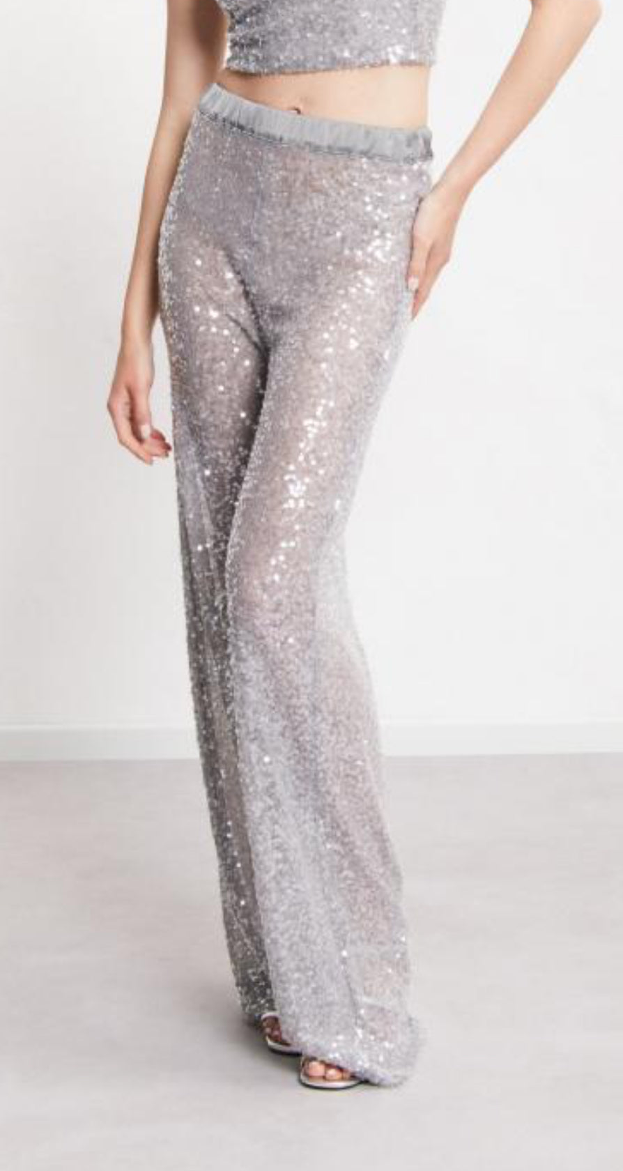 Ottod’Ame Silver Sequin Palazzos