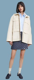 Otto’dame Off-White Cotton Combat Outerwear Jacket