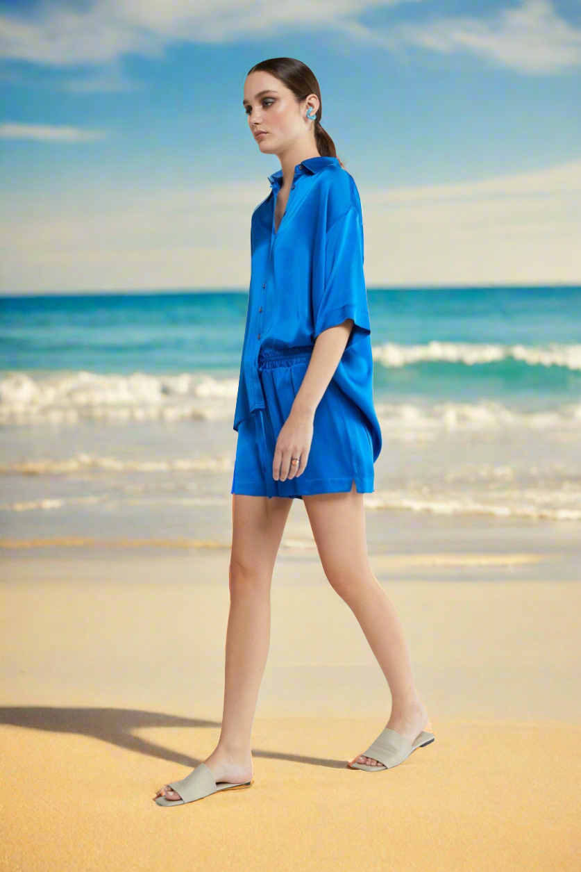 Ottod'Ame Blue Viscose Shorts