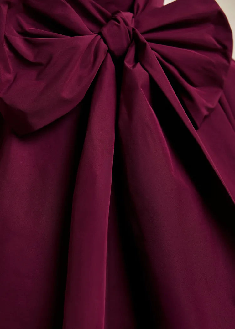 Essentiel Antwerp Burgunday Pussybow Top with Voluminous Sleeves