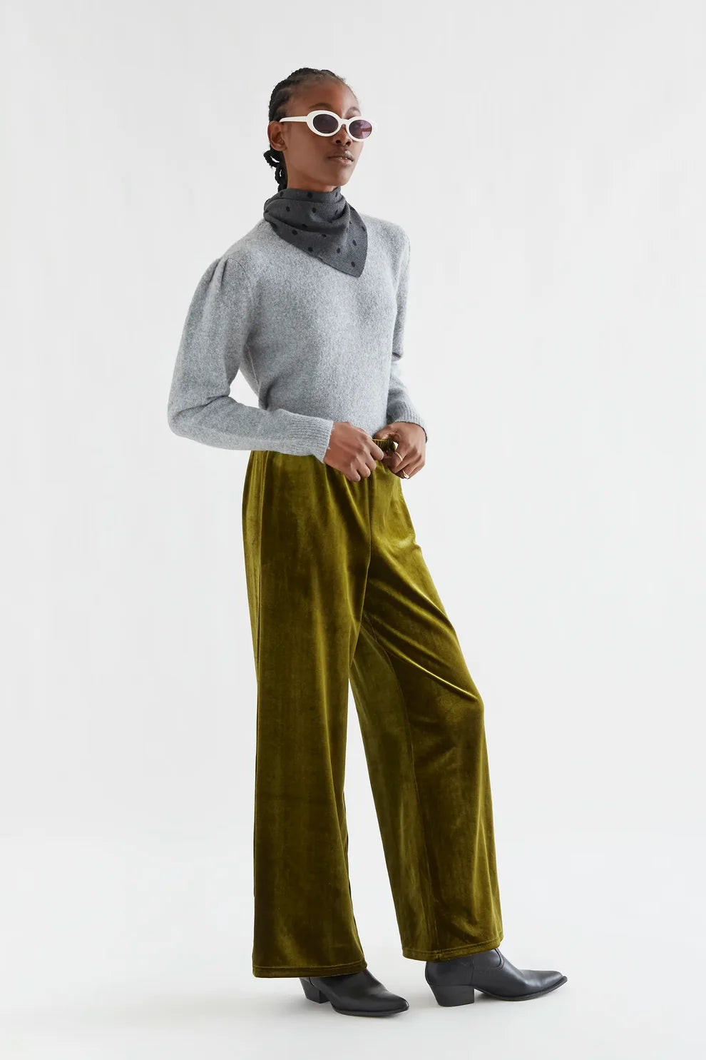 Compañia Fantástica Green Velvet Trousers
