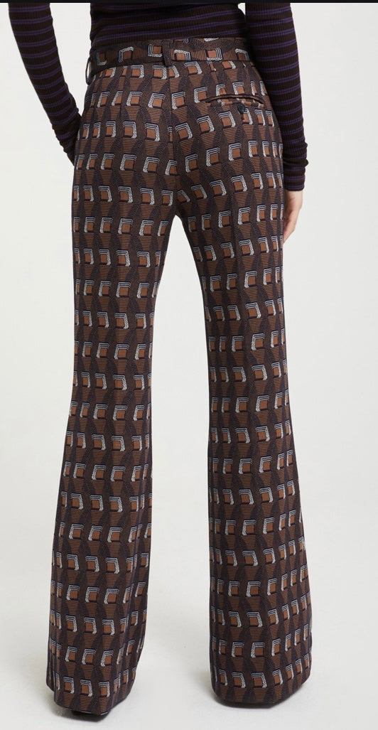 Ottod’Ame Navy & Brown Milano Print Trousers