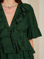 DREAM Sister Jane Dark Green Jacquard Maxi Dress