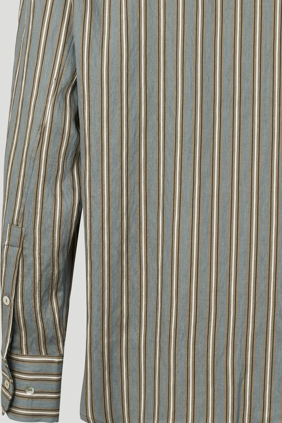PBO Khaki Linen Stripe Shirt