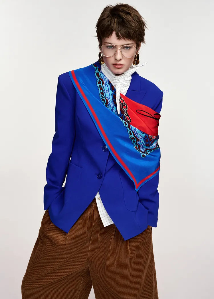 Essentiel Antwerp Cobalt Blue Tailored Single-Breasted Blazer