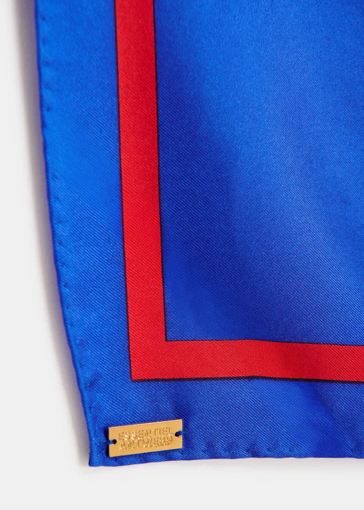 Essentiel Antwerp Cobalt Blue Silk Scarf