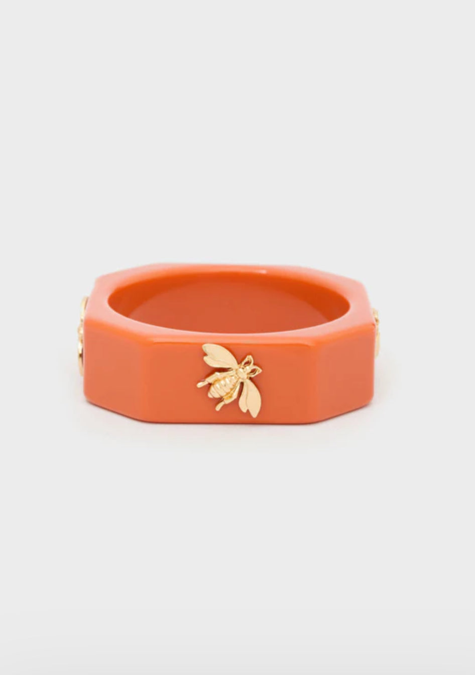 NALI Orange Bangle Bracelet with Gold Bee Detail