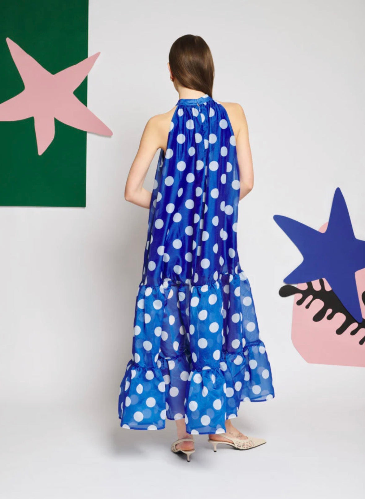 Sister Jane Blue Polka Dot Organza Midi Dress