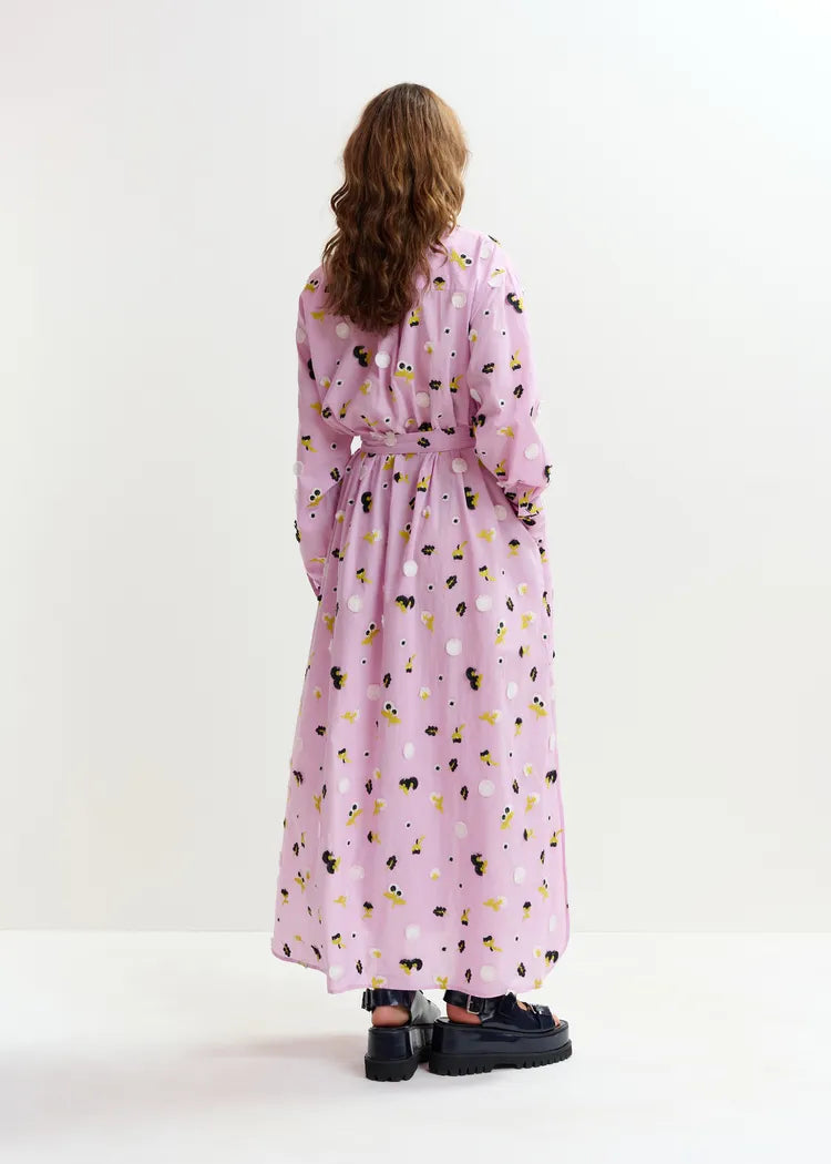 Essentiel Antwerp Lilac Shirt Dress with Floral Embellishments
