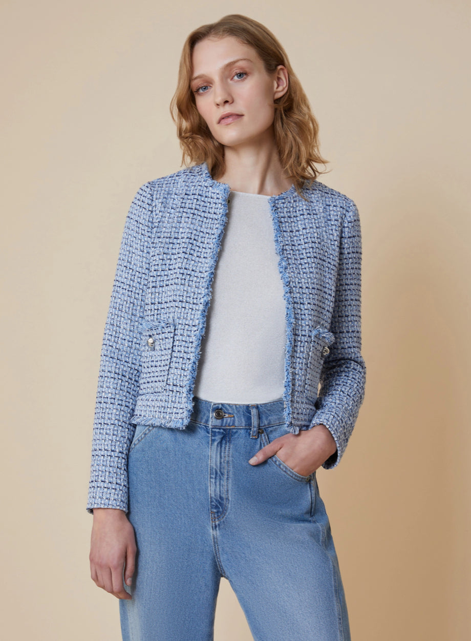 PennyBlack Blue Tweed Jacket