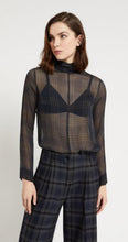 Load image into Gallery viewer, Ottod’Ame Sheer Check Blouse
