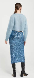 Ottod’Ame Blue Sequins Midi Skirt