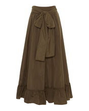 Load image into Gallery viewer, Beatrice B Olive Green Silk Taffeta Skirt
