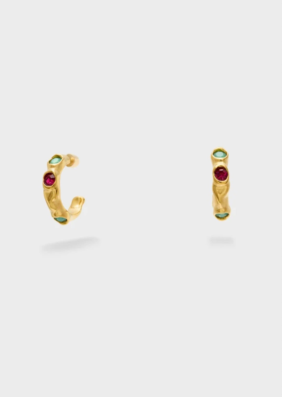 NALI Small Gold Hoop Earrings with Crystals