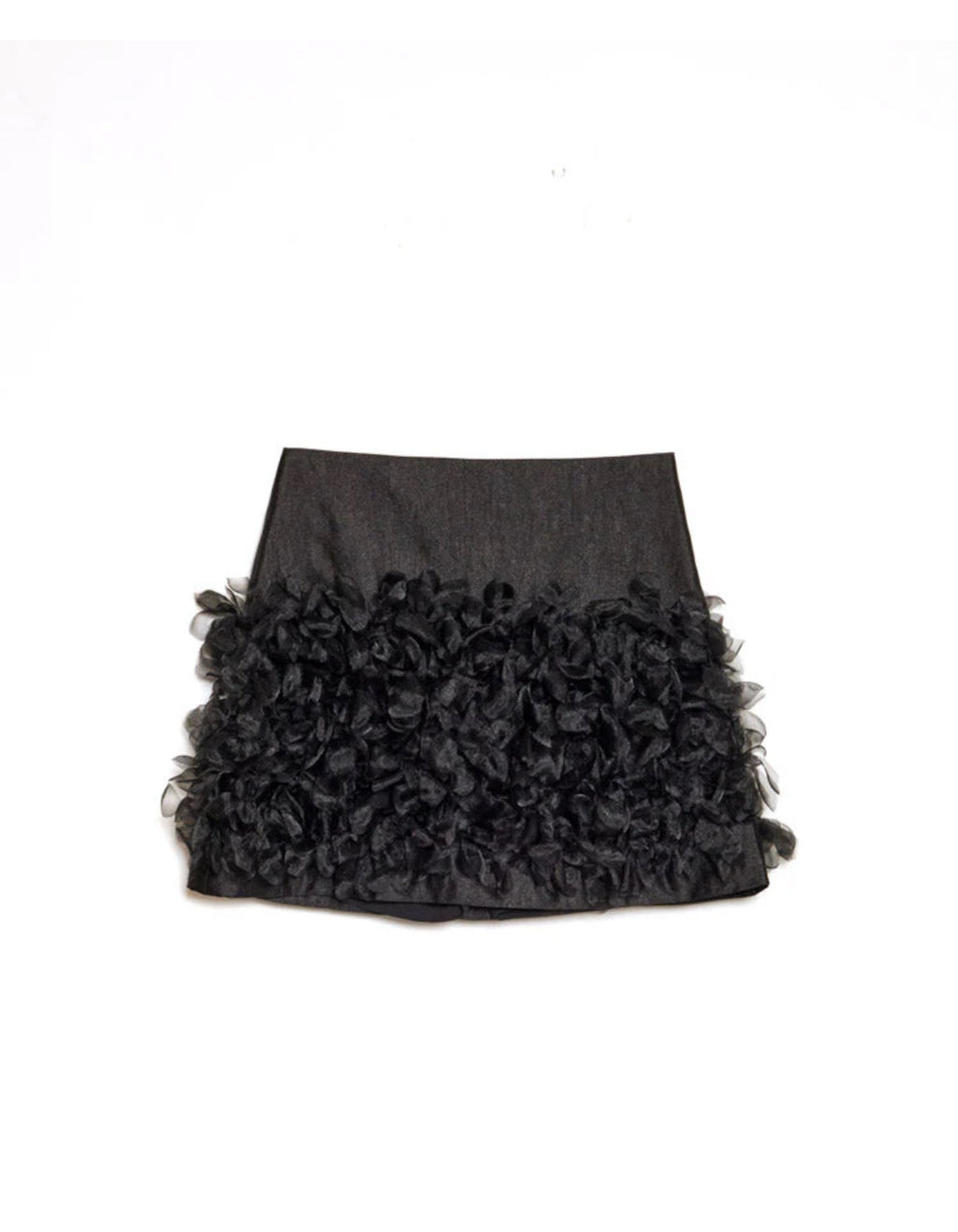 Sister Jane Black Organza Skirt with Embellished Hemline
