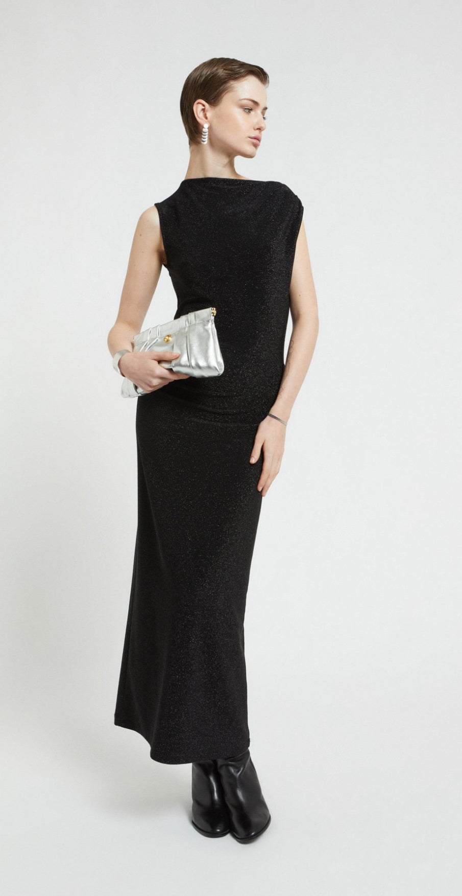 Ottod’Ame Black Lurex Long Dress