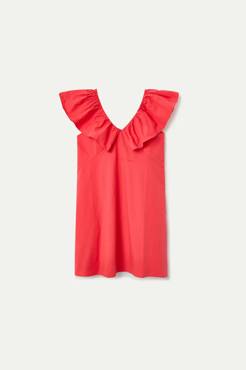 Compañía Coral Mini Dress with Ruffle V-Neck