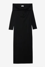 Load image into Gallery viewer, Ottod’Ame Black Long Sleeve Off-Shoulder Long Dress.
