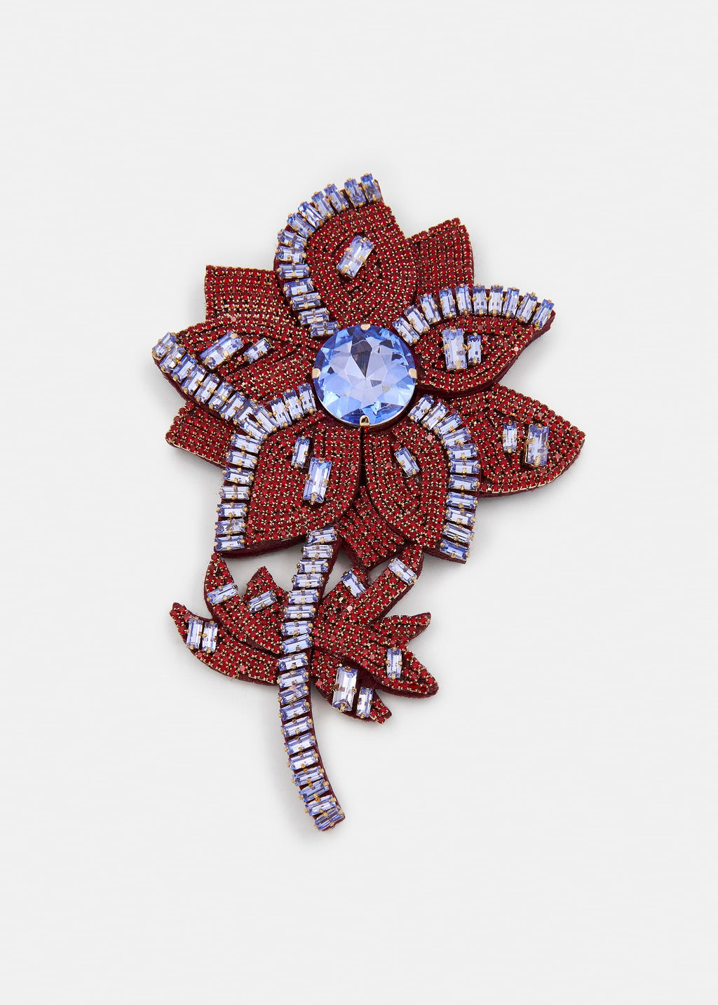 Essentiel Antwerp Burgundy & Blue Flower Brooch
