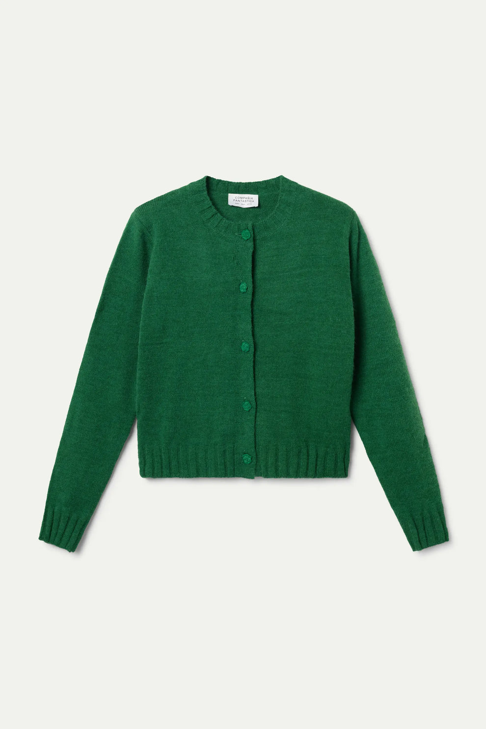 Compañia Fantastica Green Cardigan with Rose Buttons