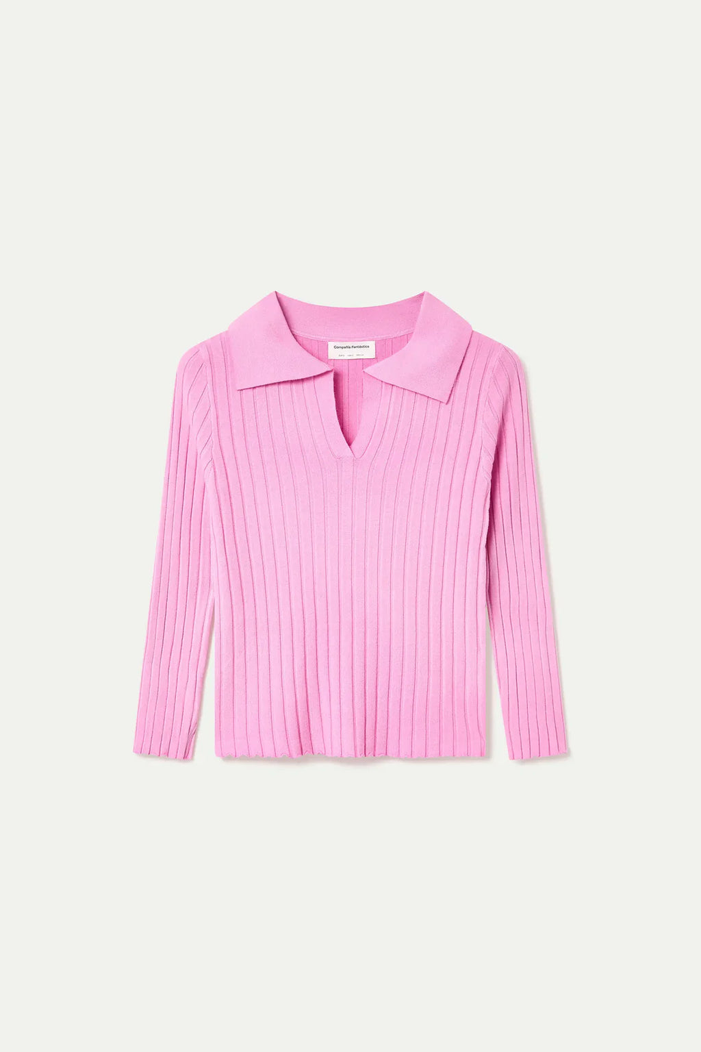 Compañía Candy Pink Fine Knit Jumper with Collar