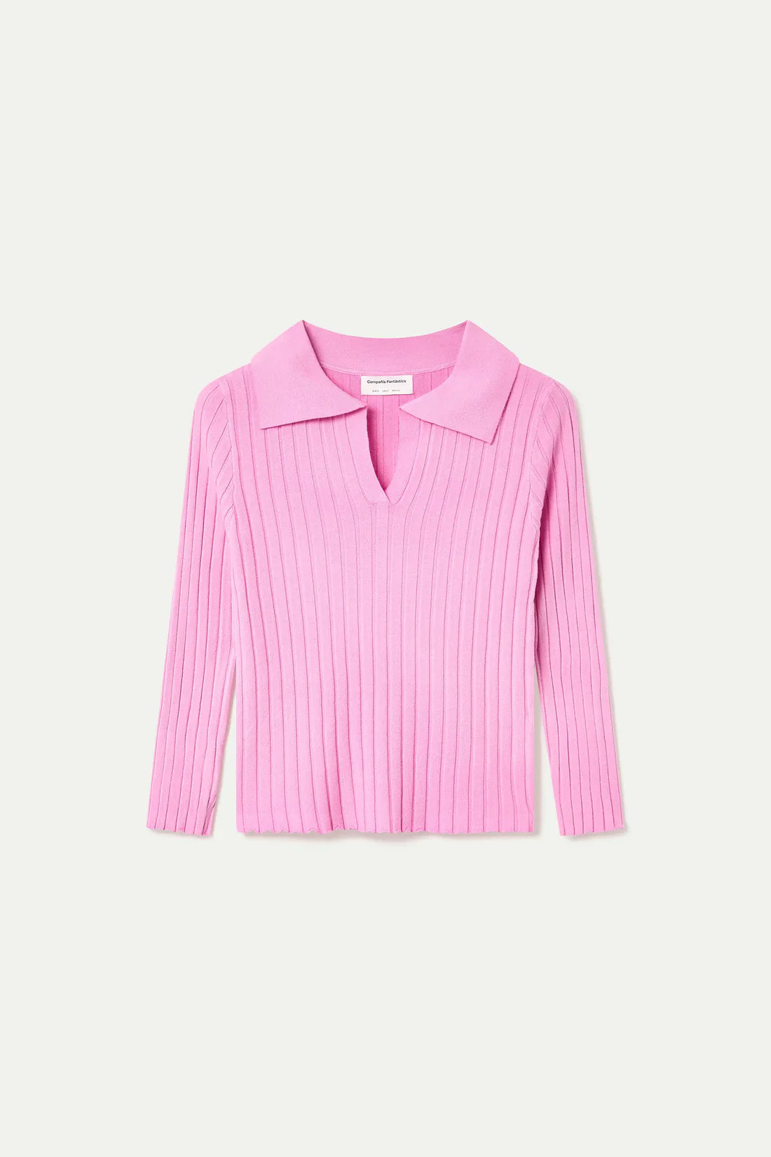 Compañía Candy Pink Fine Knit Jumper with Collar