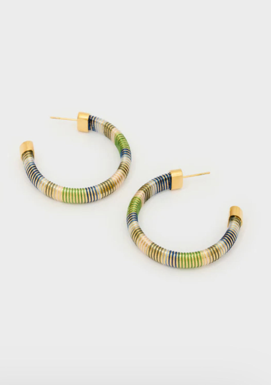 NALI Blue Green Hoop Earrings