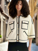 Essentiel Antwerp Off-White Fluffy Cardi-Jacket