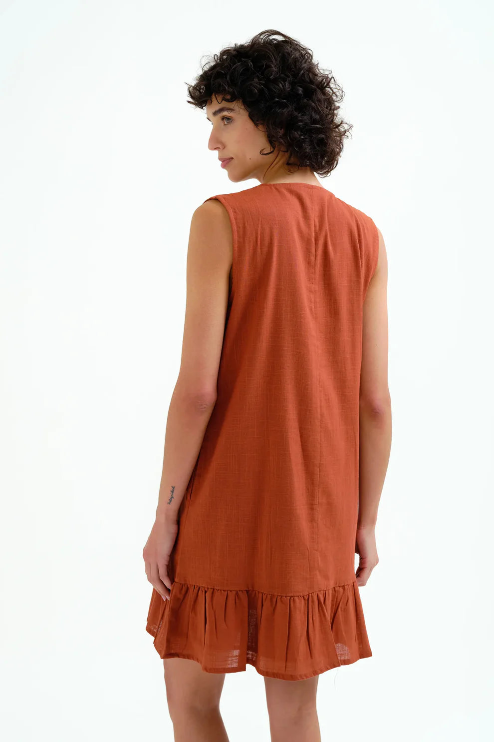 Compañía Cotton Terracotta Mini Dress